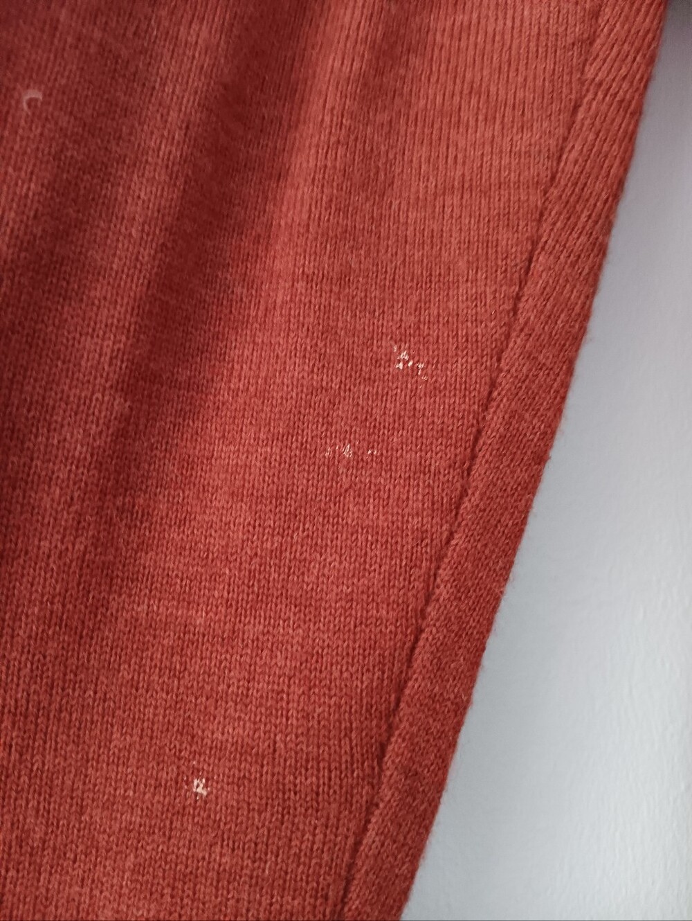 Eddie Bauer Fine Italian Merino Wool Burnt Orange Button Cardigan Sweater L - Picture 4 of 6